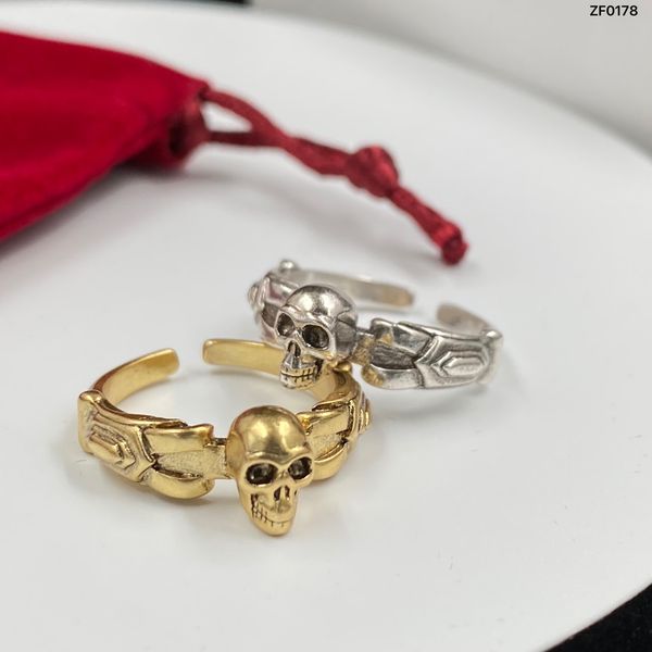 

wing skull rings stones skull skeleton charm open ring for women men party wedding lovers engagement me2 --01 punk jewelry gifts, Golden;silver