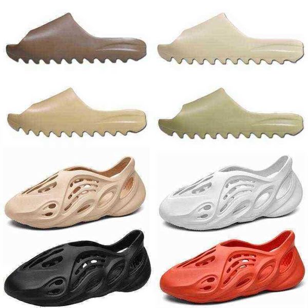 

runner kanyes yeesys foam trend clog sandal fashion slides slipper bone desert sand resin women mens designer beach sandals slip -on platfor, Black