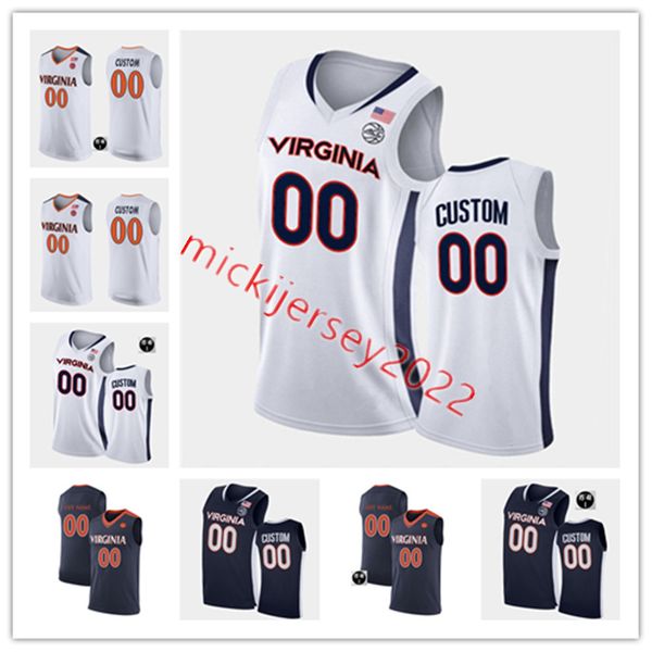 

virginia cavaliers basketball jersey mens youth custom stitched 5 kyle guy 11 ty jerome 12 de'andre hunter virginia jerseys, Black