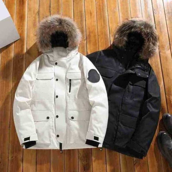

designer luxury classic winter men jackets down fashion hat pattern coats outdoor casual coat parkas of black white warm meng reinforce naxi