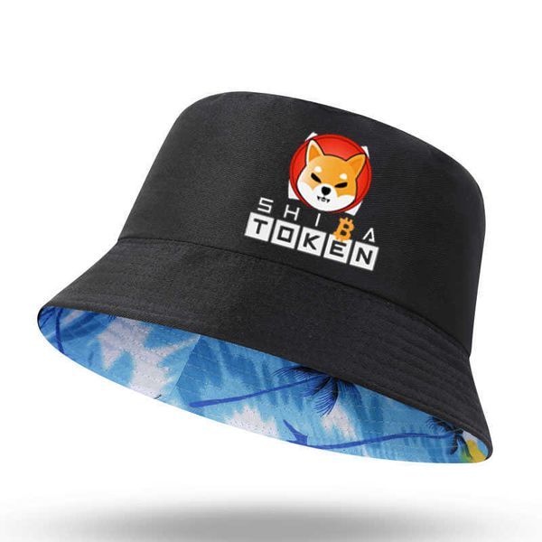 

stingy brim s doge killer hodler shiba token crypto men women bucket outdoor sunscreen beach fisherman hat sun hiking fishing cap 1209, Blue;gray