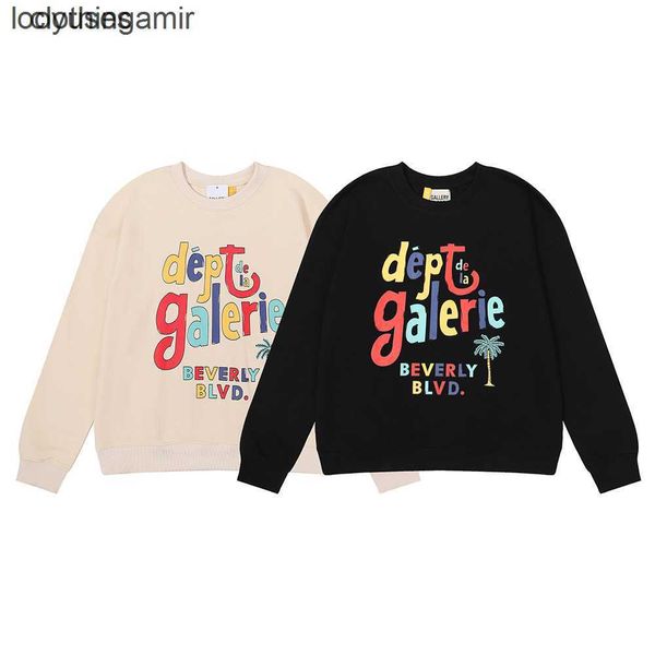 

sweatshirts designer galleryes hoodies dept sweaters man graffiti rainbow funny letters tide brand high street loose men women lovers roun, Black