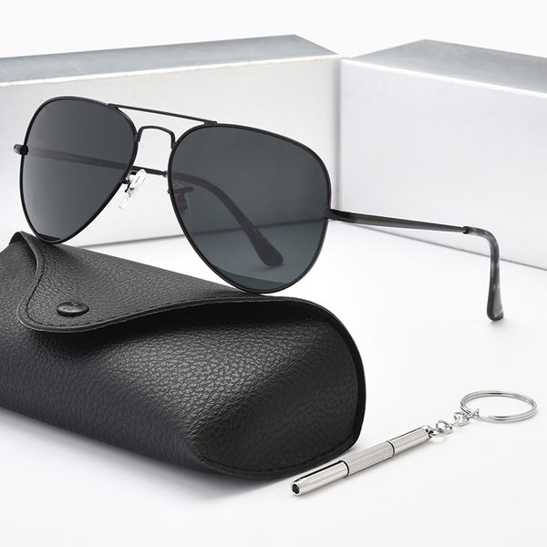 

men's outdoor sunglasses luxury brand designer sun glasses for man women metal frame tempered glass lens polarized eyeglasses uv400, White;black