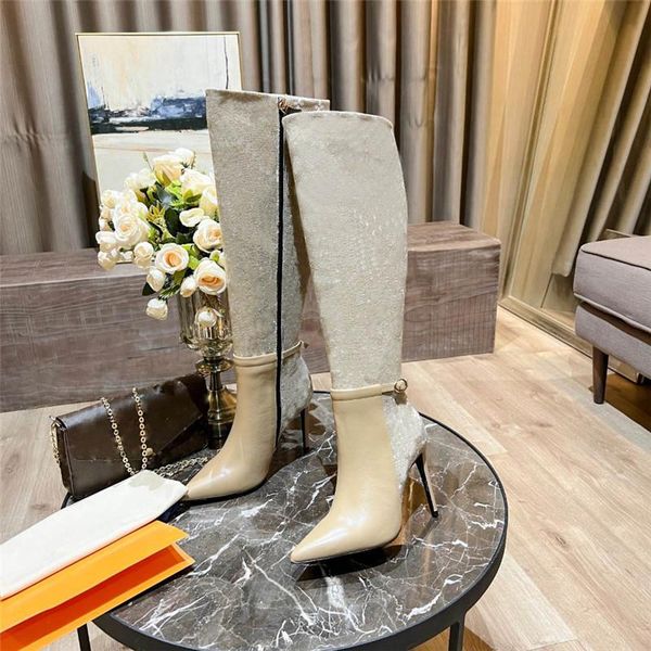 

designer luxury flags high boot boots leather booties with original box, Black