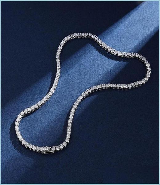 

pendant necklaces real 4mm with gra 925 sterling sier moissanite tennis necklace women men chain fine jewelry drop delivery 2022 n6509966, Silver