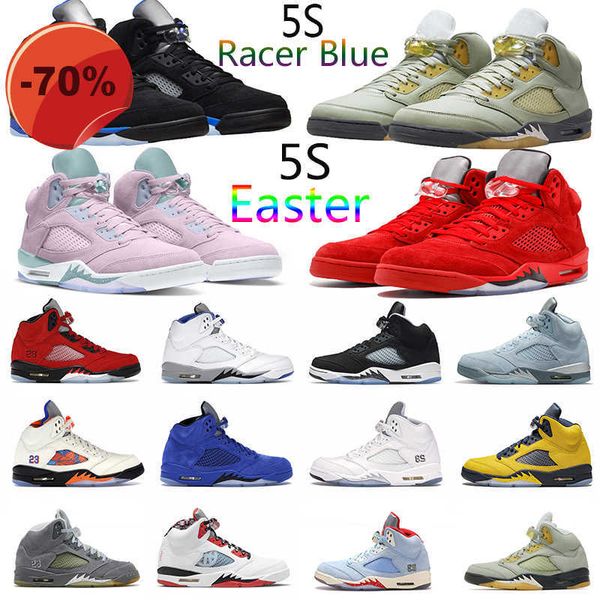 

jumpman 5 5s mens basketball shoes racer blue easter concord pro star red suede sail wolf gray fire red moonlight white coment what the men, Black