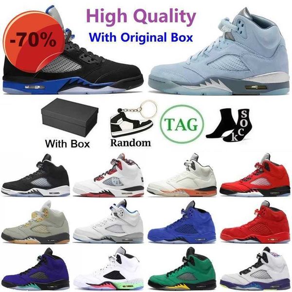 

with box jumpman 5 basketball shoes 5s sports sneakers concord green bean racer blue bluebird moonlight raging red stealth men 2.0 alternate, Black