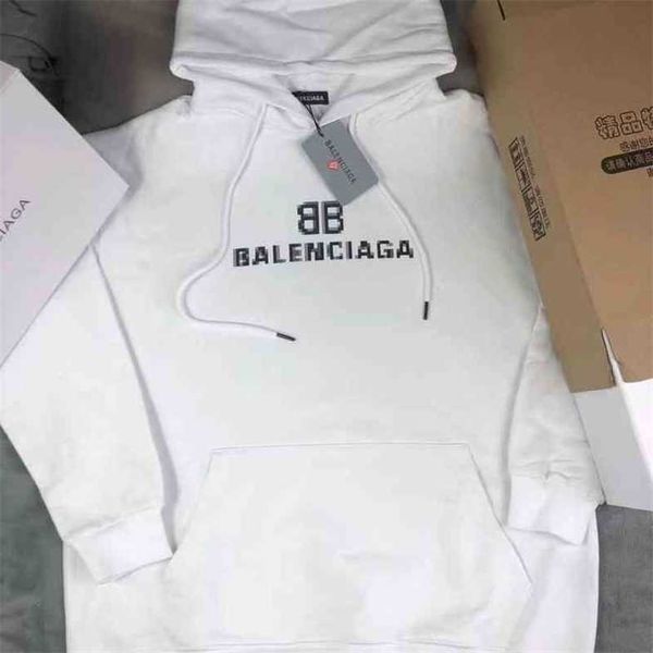 

trendy designer balencigass hoodies winter 2022 autumn fashion brdouble mosaic couple men women hy5o, Black