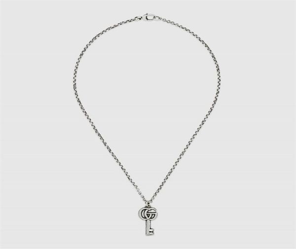 

20 off designer jewelry gujia double g letter vine carved pattern key fashion men039s and women039s same necklace1338887, Silver
