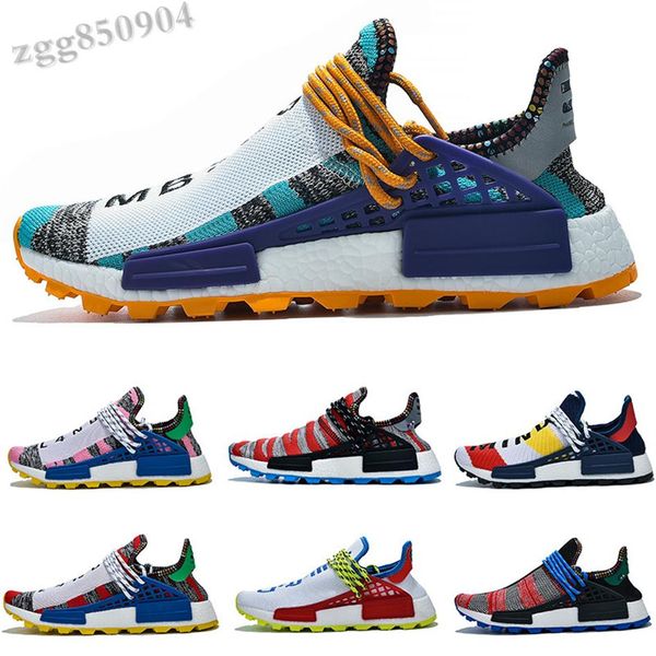 

2021 nmd human race men shoes women pharrell williams hu runner black yellow red grey mens sports sneakers size 36-47 sz02174k, Black;brown