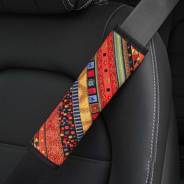

safety belts accessories boho print linen auto parts seat belt shoulder cover breathable protective lining car interior t221212