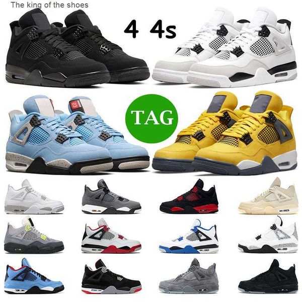 

men basketball shoes 4s jumpman 4 military black cat kaws grey sail white cement cactus jack women trainers outdoor sneakers