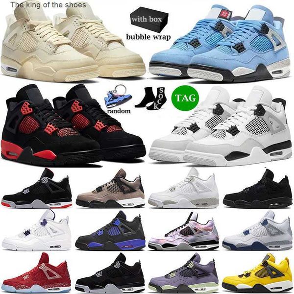 

with box jumpman 4 4s mens basketball shoes military black red thunder university blue white oreo sail bred black cat canvas trainers