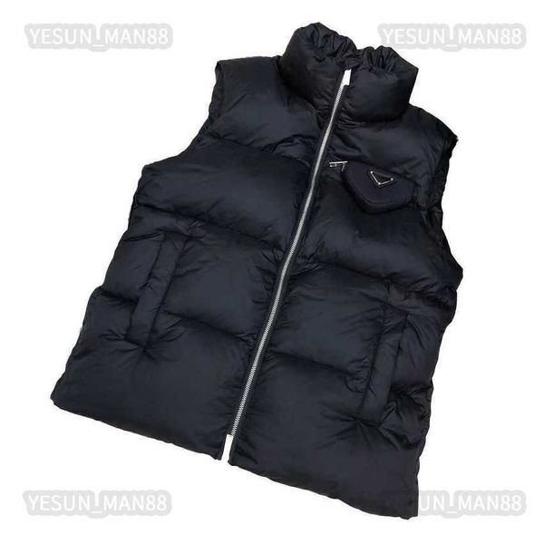 

men's down parkas womens designer prads down jacket men winter fashion puffer jackets coat outerwear warm sleeveless vest, Black