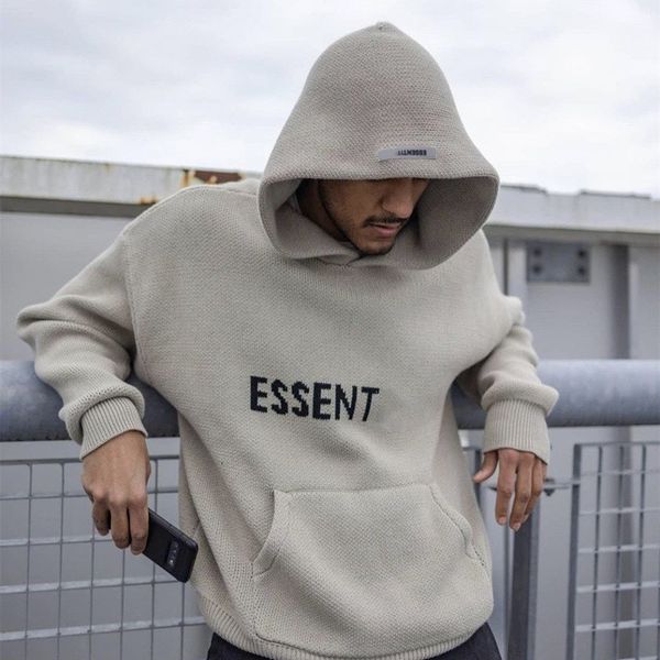 

men's sweaters double knit high street letter logo hoodie sweater couple fall and winter pullover trend 100% cotton advanced color, White;black