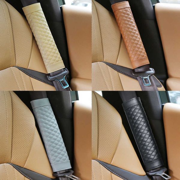 

safety belts accessories pu leather car seat belt cover universal soft shoulder cushion protector safety seats belt pad car-styling auto acc