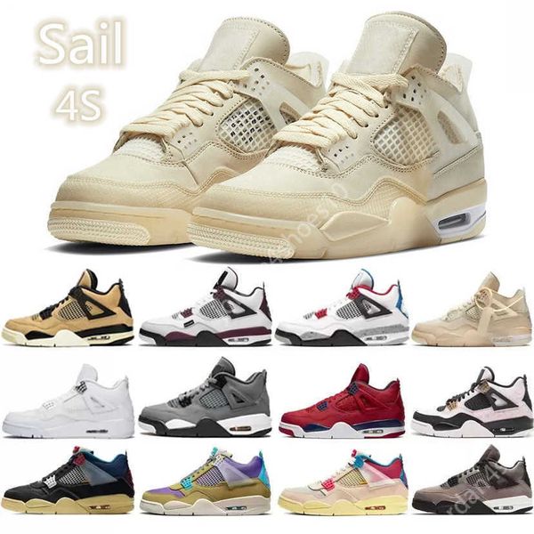 

jumpman 4 4s men women retro basketball shoes red thunder black cat sail lightning canvas infrared white oreo unc blue metallic royalty153