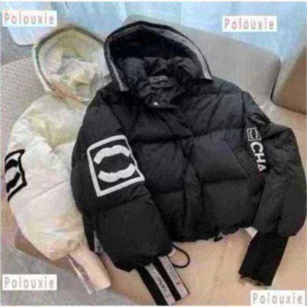 

men's parkas womans designer channel down jacket autumn and winter women puffer jackets coat embroidery c lapel hooded zipper gobi anap, Black