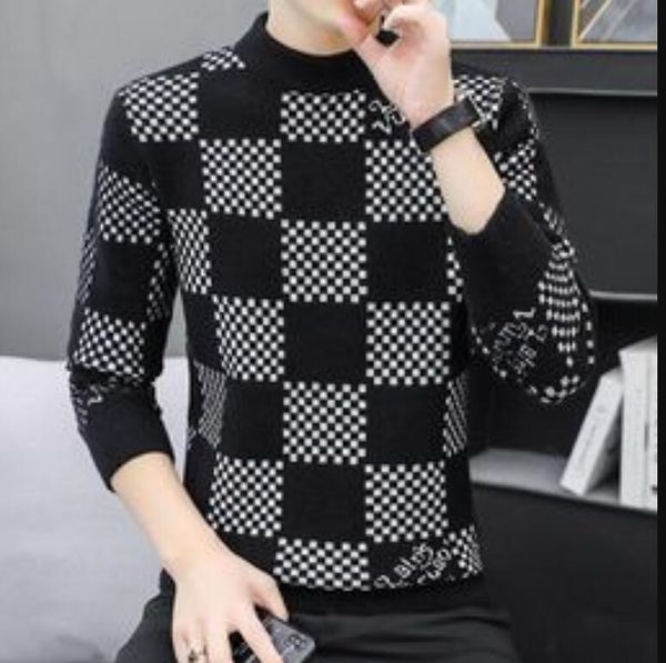 

men's sweaters winter luxury designers round neck pullover sweater letters fashion all-match trend warm sweater, White;black