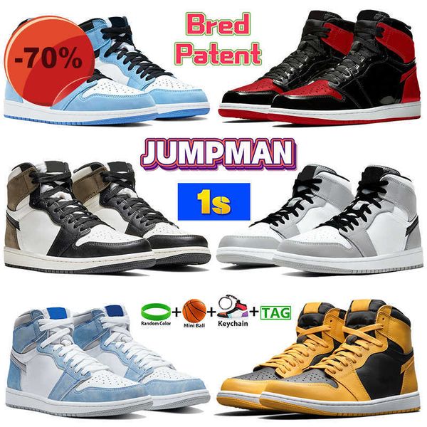 

hing shoes jumpman 1s high og mens basketball shoes jorden 1 university blue bred patent dark mocha bleached coral visionaire heritage light, Black