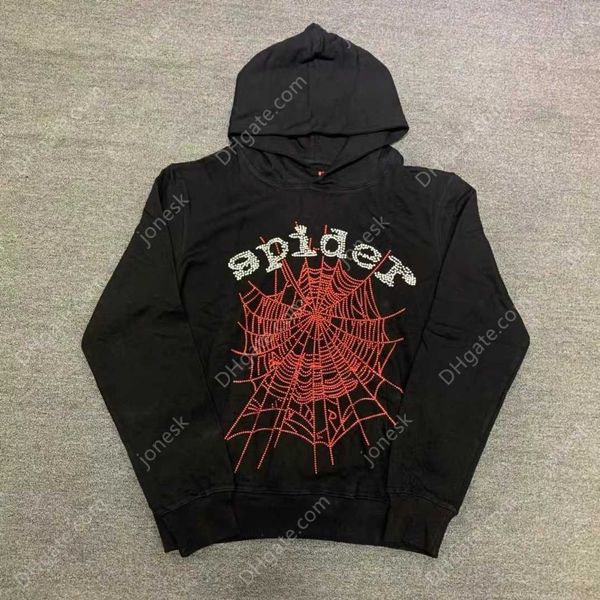 

black web sp5der men women particles foam print 1 1 red spider hoodie hip hop young thug 555555 sweatshirts