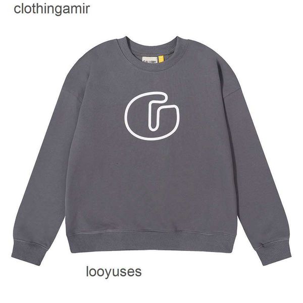 

hoodies large brand dept high loose galleryes simple streetwear g-letter printing sweaters street fashion cotton designer round neck sweater, Black