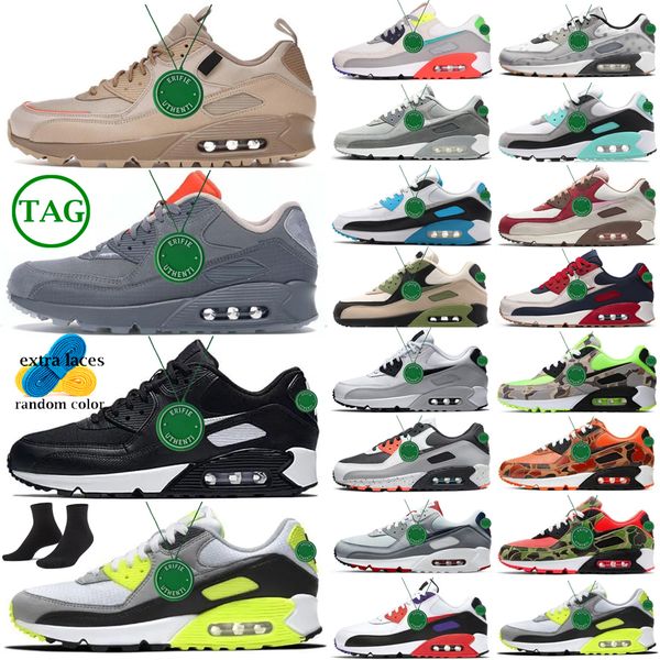 

2022 og 90 reversed infrared running shoes mens womens maxs triple black wolf grey white rose pink hyper orange camo ultramarine eton mess