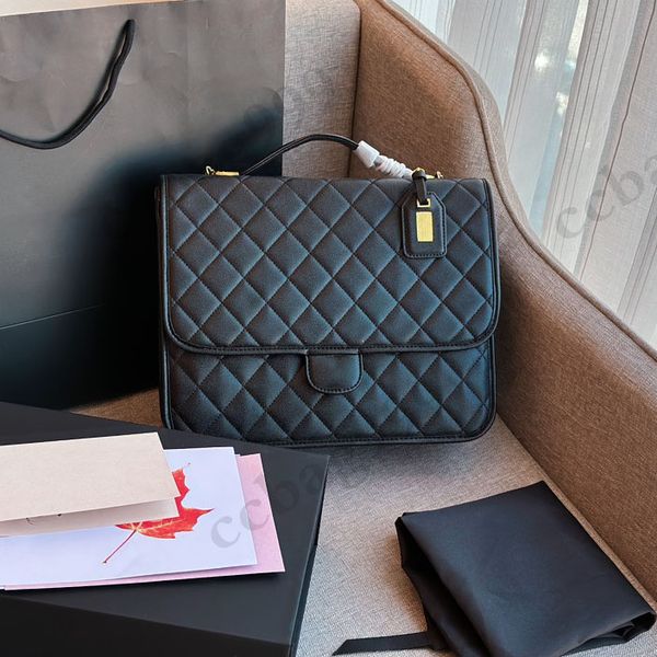 

handle caviar totes bags academy backpack vintage black gold hardware matelasse chain double shoulder strap crossbody large capacity handbag