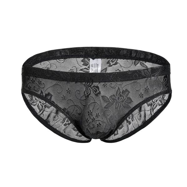 

wholesale men's underpants low rise lace transparent briefs c502 c503, Black;white