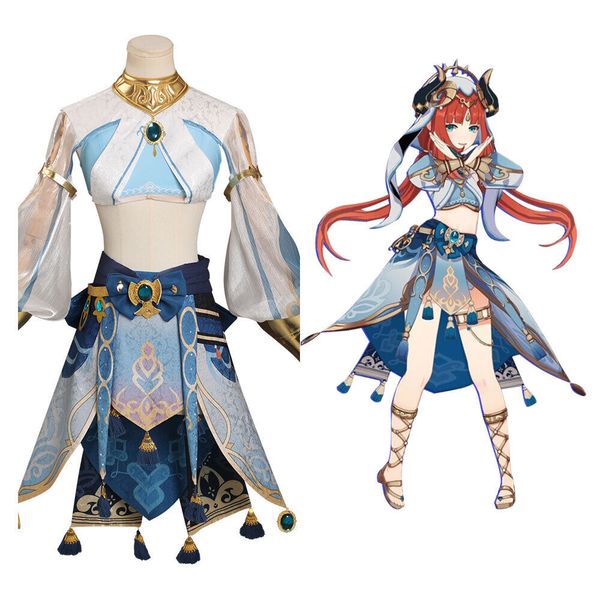 

costumes theme costume genshin impact nilou cosplay costume outfits party suit, Black;red