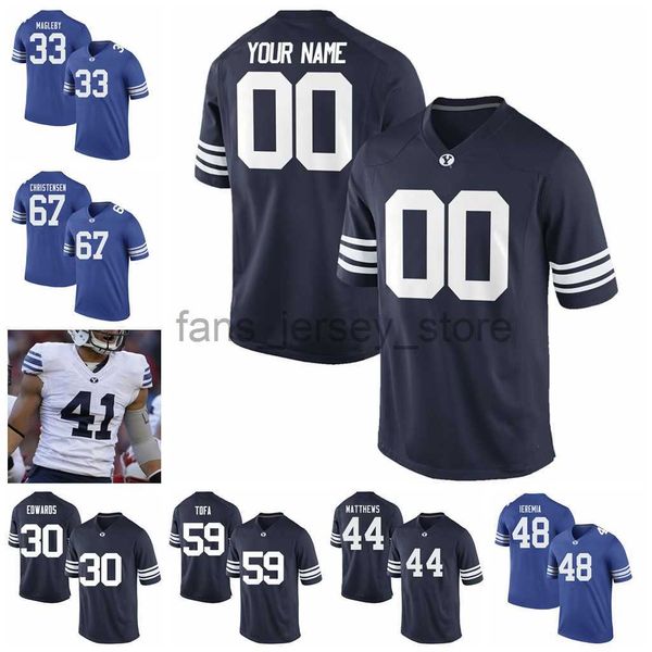 

ncaa byu cougars college football jerseys 14 ty detmer jersey 16 sione takitaki williams matt bushman kyle van noy jerseys custom stitched s, Black