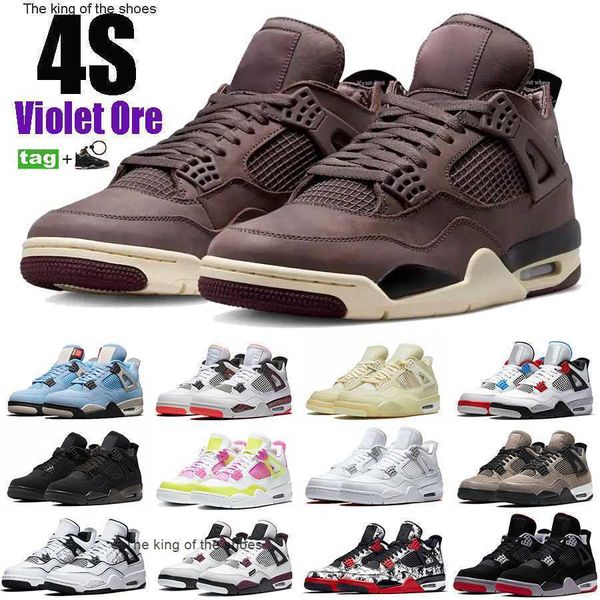 

mens 4 og 4s high basketball shoes violet ore military black cat university blue white cement red thunder trainers men women designer retro
