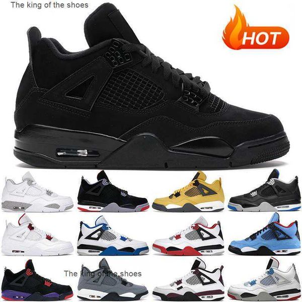 

mens jumpman 4 basketball shoes 4s black cat red thunder sail white oreo bred men womens trainer