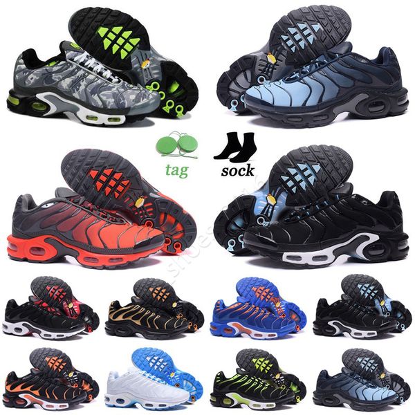 

boots 2023 new running shoes sneakers sneaker trainer laser blue triple black white volt glow outdoor sports tn plus for men women mens oreo