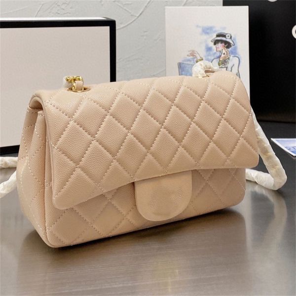 

womens designer 7a classic flap chain shoulder bag women caviar grain cowhide leather fashion handbag bags cross body bcjs#
