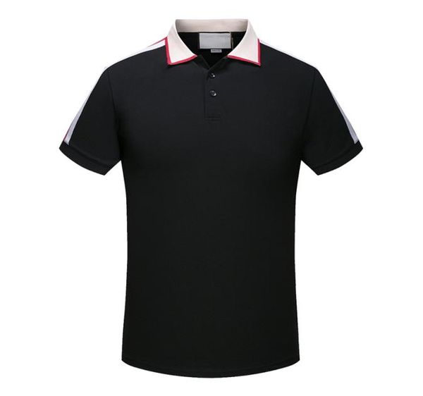 

guc19cl summer fashion brand men shortsleeved polo shirts cuffs collar geometric pattern letter printing medusa casual polo shirt4810046, White;black