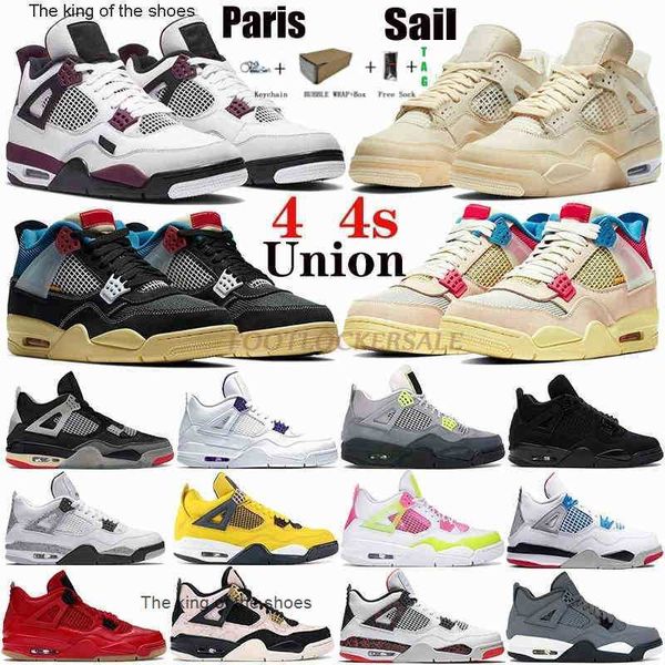 

new arrival white x sail bred men jumpman 4 4s basketball shoes union nior paris sneakers cactus jack mens trainers sports