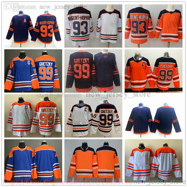 

movie college hockey wears jerseys stitched 99waynegretzky 93 ryannugent-hopkins men youth women reverse retro blank black white orange blue