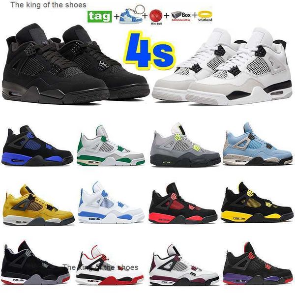 

jumpman 4 basketball shoes designer 4s mens women sneakers with box military black cat game royal university blue red thunder white oreo