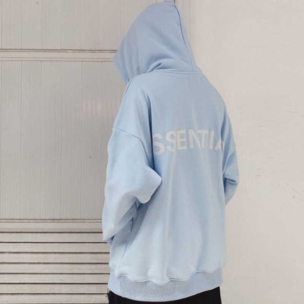 

fashion designer essentials hoodies tide brand double line reflective letter printing sweater fall winter hoodie, Black