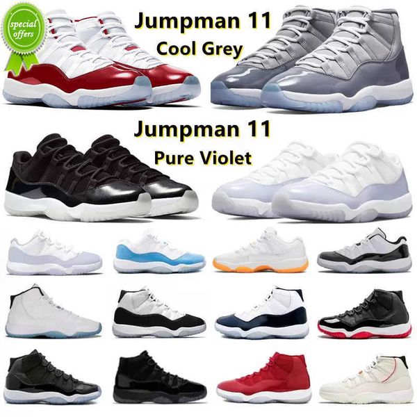 

2023 og jumpman 11 11s mens retro basketball shoes sneaker cherry cool grey pure violet citrus legend gamma unc bred cap gown concord men wo, Black