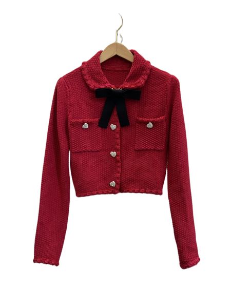 

women's outerwear & coatsearly spring blended knitted bowknot round neck qianjinfeng cardigan sweater, Black;brown