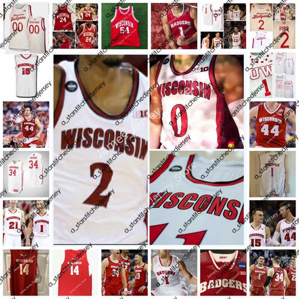 

college basketball wears wisconsin badgers basketball jersey ben carlson 23 chucky hepburn 1 johnny davis markus ilver 32 matthew mors chris, Black