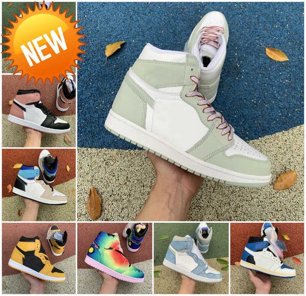 

og 2022 mens 1 og basketball shoes hyper royal university blue unc jumpman 1s wolf grey tan gu bred patent twist bio hack seafoam obsidian