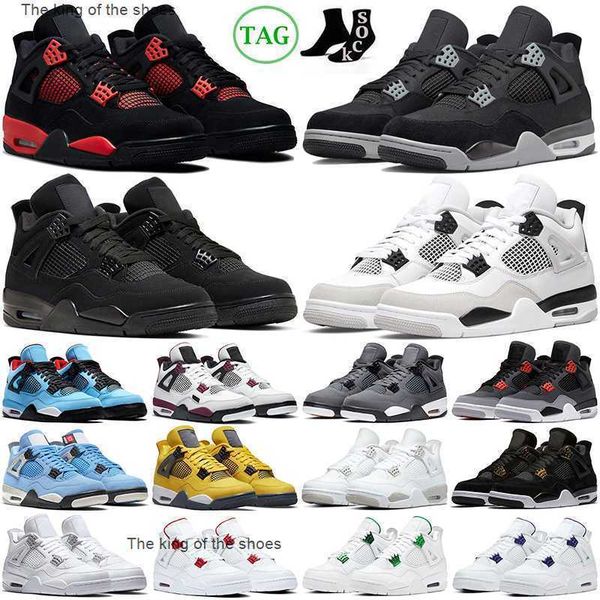 

4 men women basketball shoes jumpman 4s military black cat cactus jack red thunder university blue mens trainers womens 4 outdoor sports