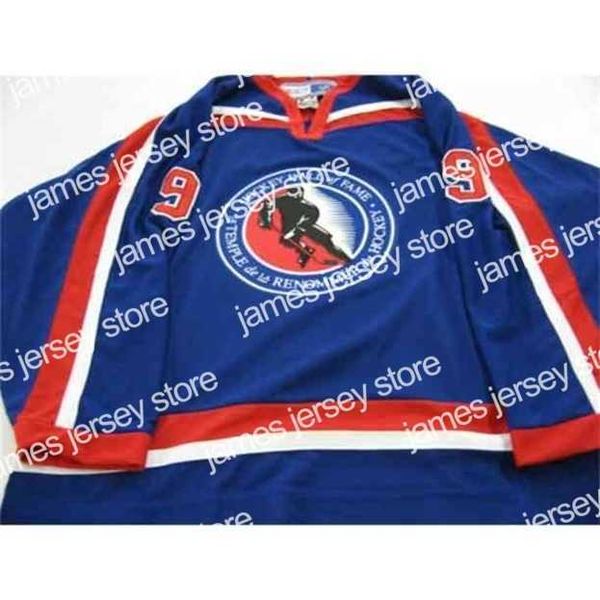 

college hockey wears nik1 #9 gordie howe hall of fame retro hockey jersey mens embroidery stitched customize any number and name jerseys, Black