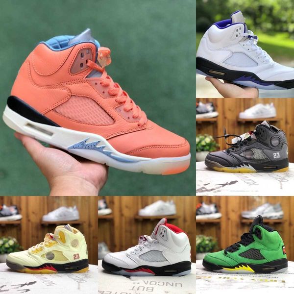 

2023 new pattern basketball shoes racing blue jumpman 5 5s casual shoes basketball men's sports shoes bull oreo mandarin duck