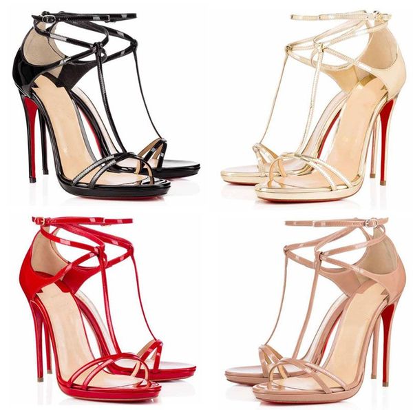 

famous brand summer heels sandals luxury designer with dinner bottoms dresses wedding new vintage women wedding party high shoes ladies xihb, Black