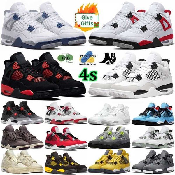 

women og men 4 basketball shoes jumpman 4s mens sneakers military black cat white oreo infrared cactus jack university blue womens sport 36-