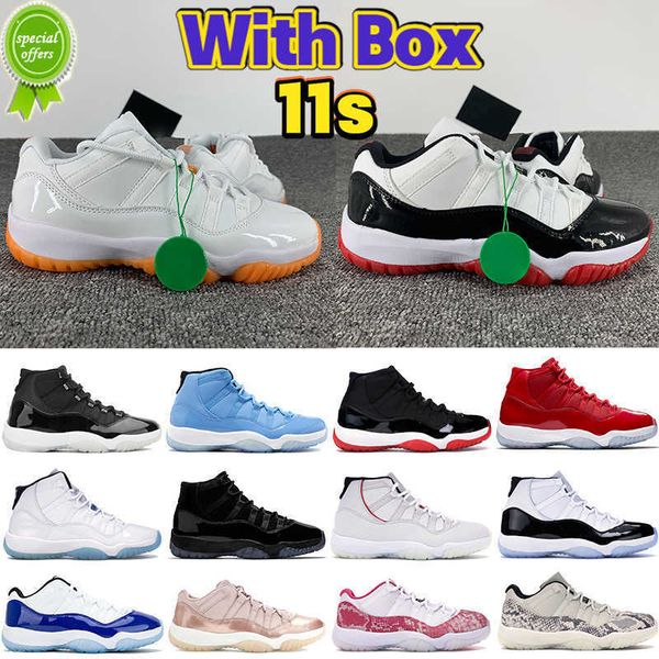

puff og with box 11 11s basketball shoes 25th anniversary low white bred legend blue citrus pantone cap and gown space jam men sports traine, Black